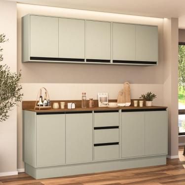 Imagem de Cozinha Modulada 4 Pecas com Tampo e Rodape Koya Politorno