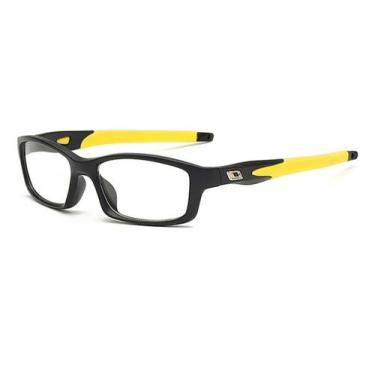 Imagem de Armação Óculos Grau Masculino Retangular Esportivo - VINKIN, Amarelo