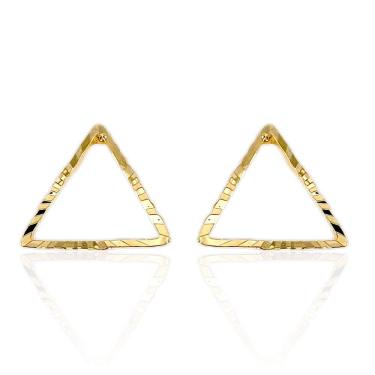 Imagem de Brinco Triangular Folheado a Ouro 18k Moderno e Sofisticado
