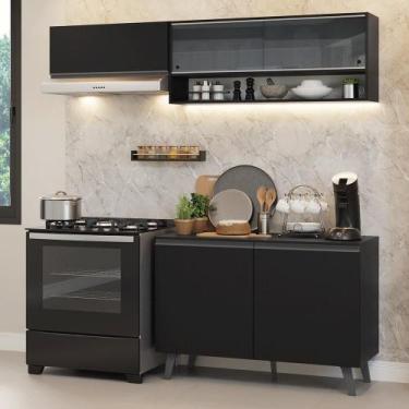 Imagem de Armário de Cozinha Compacta 200 cm Preto Nice Madesa 10, Preto
