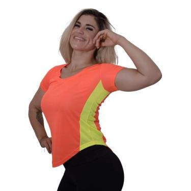 Imagem de Camiseta Dry Detalhe Lateral Furadinho Fitness Feminina Academia Trein