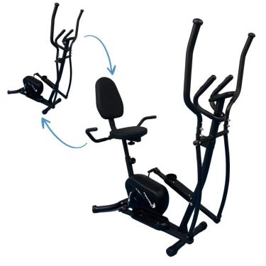 Imagem de Bicicleta Ergométrica Horizontal e Elíptico 2 em 1 Air Bike Residencial Importway Iwf019