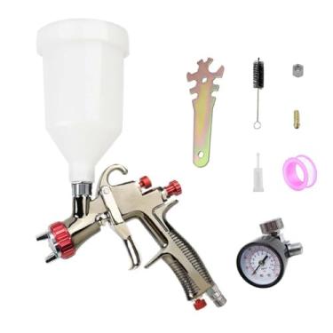 Imagem de YSIL Pistola De Pulverização Tinta Lvlp R500 Com Alimentação Por Gravidade E Capacidade 600 Cc, Bico 1,3 Mm Regulador Ar, Para Pintura Automotiva, Móveis Casas