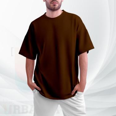 Imagem de Camiseta over Masculina Oversized 100 Algodão Manga Curta Básica Streetwear Casual Confortável-Masculino