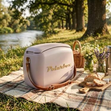 Imagem de Caixa Cooler Termico Retro Polarbox Camping Praia Marmita Alca materia