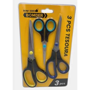 Imagem de Kit de 3 Tesouras Multiusos em Aço Inoxidável - Bomvink