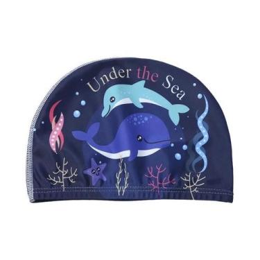 Imagem de Touca De Natação Infantil De Desenho Animado, Chapéu De Natação De Tec