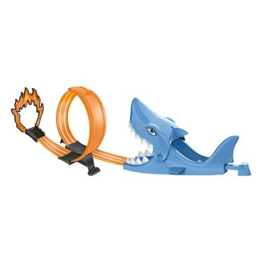 Imagem de Pista de Carrinho Pista Tubarão Looping 3+ com Looping e Lançador em Formato de Tubarão com 17 Peças DM Toys