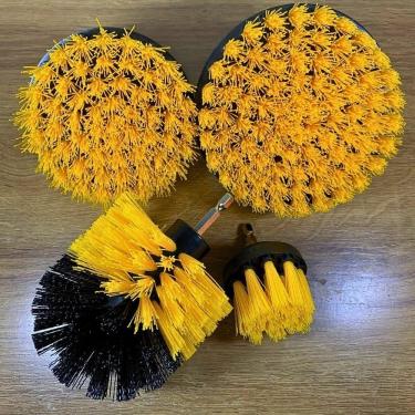Imagem de Kit Escovas de Limpeza Pesada para Parafusadeira Furadeira Remoção de Manchas Profundas Amarelo e Preto OEM