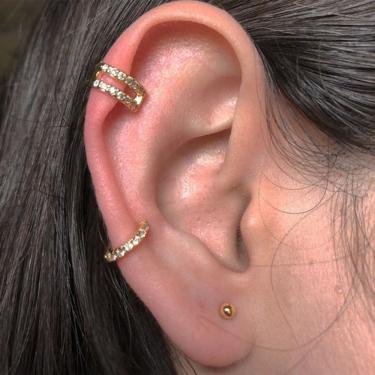 Imagem de Piercing Fake Higipack com Zircônias Banhado em Ouro 18K Tamanho 0,9CM Hipoalergênico Níquel Free Feminino