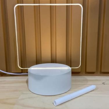Imagem de Luminária LED Quadrada 14 X 10 para Escrever com Placa de Acrílico Efeito 3D Ilusão Óptica OEM