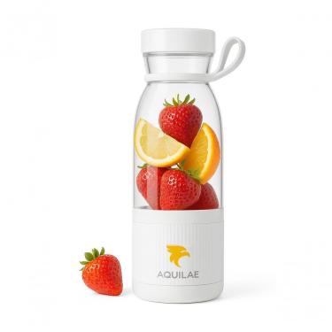 Imagem de Mini Liquidificador Portátil Garrafa Mixer 420ML 6 Lâminas em Plástico Transparente Recarregável USB 110V