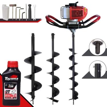Imagem de Perfurador de Solo GD520B à Gasolina 52CC 2,2HP com Brocas Vermelho Anmax