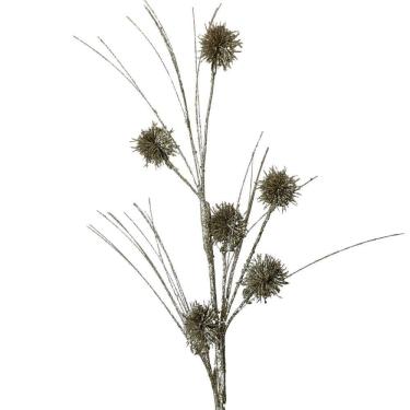 Imagem de Galho Decorativo Artificial Buchinha Glitter Champanhe 80CM para Árvore de Natal Dourado Tok da Casa