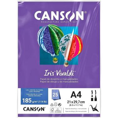 Imagem de Papel para Desenho e Manualidades Canson Iris Vivaldi 185G-M2 Formato A4 Pacote com 25...