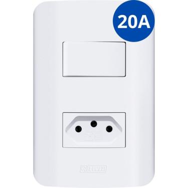 Imagem de Tomadas e Interruptores Linha Canoa 10A e 20A com Placas 4x2 e 4x4 Instalação Rápida Branco OEM