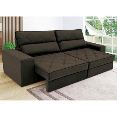 Imagem de Sofá Fassatti 4 Lugares Retrátil e Reclinável 230CM Marrom Suede Linoforte Móveis