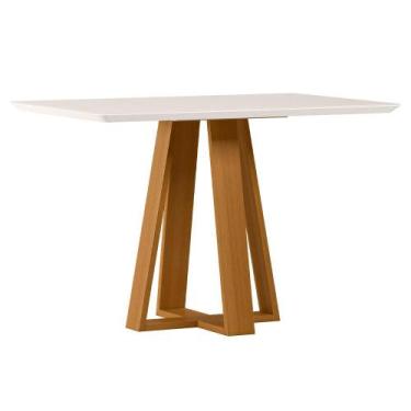 Imagem de Mesa de Jantar 4 Lugares Retangular 120cm Tampo MDF Com Vidro Elian N0