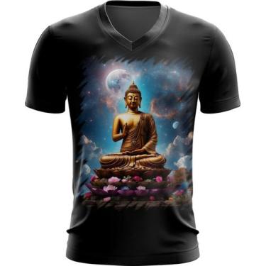Imagem de Camiseta Gola V Buda Universo Lótus Imortalidade 6 - Kasubeck Store®, 