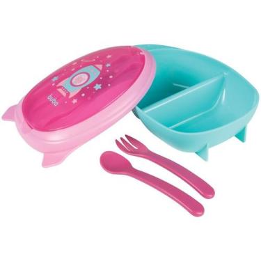 Imagem de Kit Refeição Infantil Buba Foguete 3 Peças Rosa, Rosa