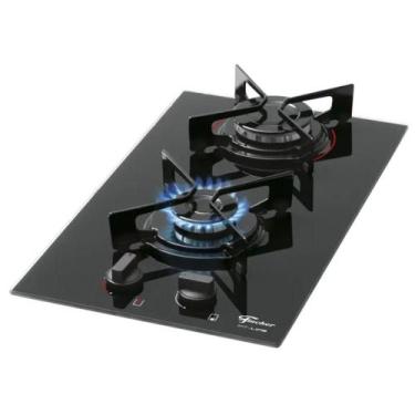 Imagem de Fogão Cooktop Fit Line Gás Mesa Vidro Preto - Fischer 2 Bocas, Bivolt