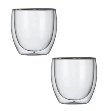 Imagem de Conjunto de 2 Copos para Chá 250ml Parede Dupla em Vidro Kenya