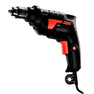 Imagem de Furadeira de Impacto Skil 3/8 6600 1 Velocidade + 3 Brocas, 570W, Pret