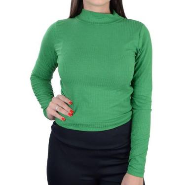 Imagem de Blusa Feminina LZT Cropped Gola Alta Verde - 9003, M