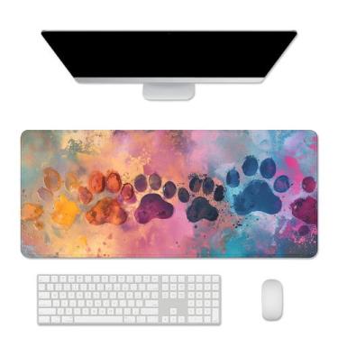 Imagem de Mouse pad grande e fofo com estampa de pata de cachorro 70x30x0,2 cm a