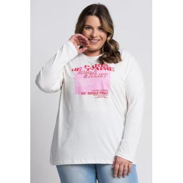 Imagem de Blusa Feminina Plus Size Manga Longa Visco Estampada "Romeu Juliet" - 