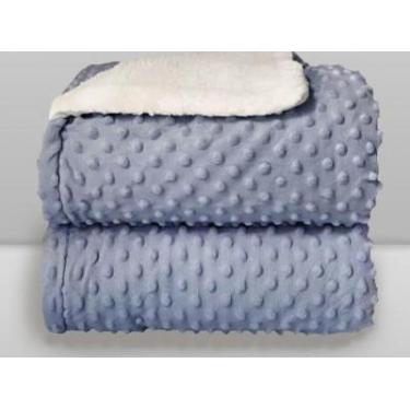 Imagem de Cobertor Dots Plush com Sherpam Laço Bebê, azul