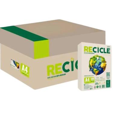 Imagem de Papel Sulfite A4 Reciclado Jandaia Recicle 75g Caixa 2500 Folhas FSC