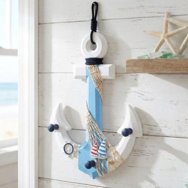 Imagem de Âncora Marítima Náutica Decoração Casa De Praia Oceano 35cm - Genérico