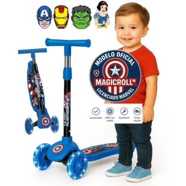Imagem de Patinete Infantil 3 Rodas Marvel Avengers Capitao America rodinhas com
