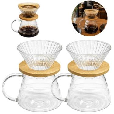 Imagem de 2 Jarras Vidro 700ml Para Coar Café Cafeteria Cozinha - New Goods