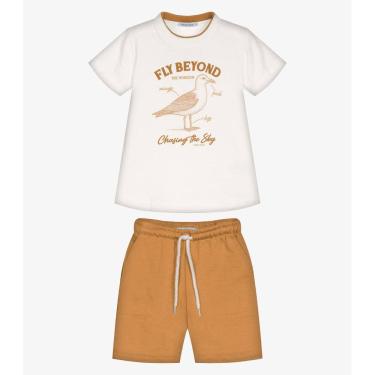 Imagem de Conjunto Infantil Camiseta Com Bermuda Trick Nick Bege