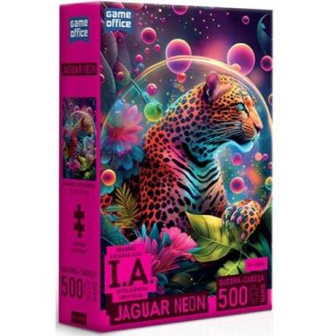 Imagem de Quebra-cabeça Nano 500 Peças PUZZLE - Jaguar Onça puzzle Neon - Toyste
