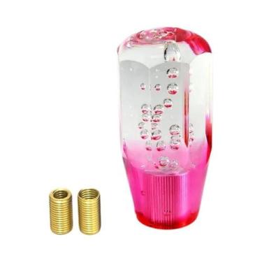 Imagem de Manopla De Câmbio Manual Transparente Com Bolhas De Cristal Azul Roxo 