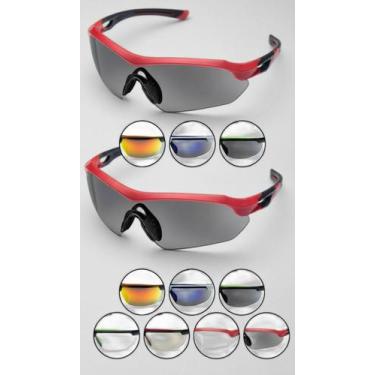 Imagem de Óculos Ciclismo Bike UV400 Lente Fumê Vermelho - Congratulations Store