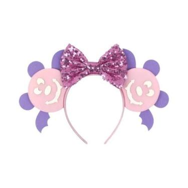 Imagem de Tiara De Orelhas De Rato Para Mulheres Com Lantejoulas E Laço, Acessór