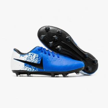 Imagem de Chuteira Masculina Campo Power Strike, Royal, Branco, 40