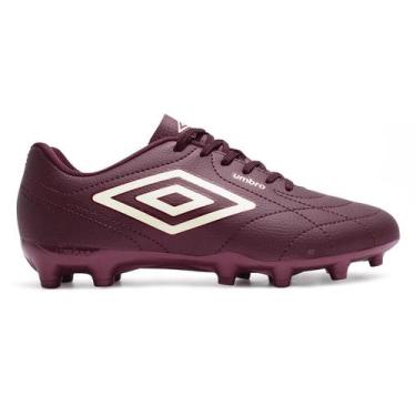 Imagem de Chuteira Campo Umbro Class Footballer Masculina, 40, Bordô, Bege