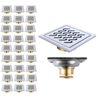 Imagem de Ralo Inox 10x10 Kit 27 Uni Anti Odor Casa Quintal Seguro Cozinha Varan