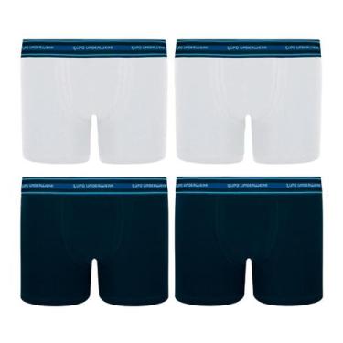 Imagem de Kit 4 Cuecas Boxer Infantil Lupo Box Criança Algodão Menino, Branco co