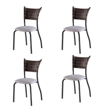Imagem de Conjunto com 4 Cadeiras Espanha III Bege 89 cm