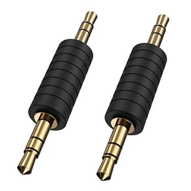 Imagem de CableCreation 2 unidades de conectores adaptadores de áudio estéreo de 3,5 mm (1/8") para 3,5 mm, banhados a ouro, macho para macho, para TaoTronics, receptor Bluetooth Mpow BH129