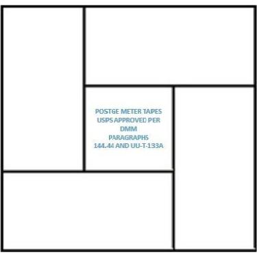 Imagem de Fitas de medidor de postagem Pinwheel feitas nos EUA compatíveis com Pitney Bowes, Hasler, Neopost e Francotyp Postalia. 600 fitas em uma caixa de alimentação fácil