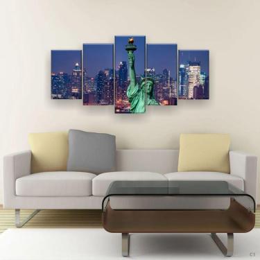 Imagem de Quadro Decorativo Estátua Da Liberdade Ny 129x61 Sala Quarto