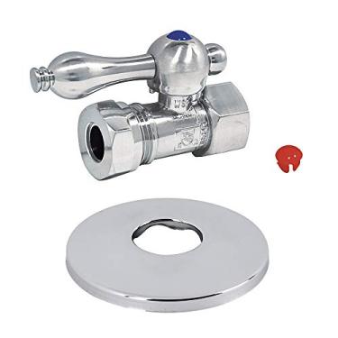 Imagem de Kingston Brass CC44151K FIP X 1,27 cm ou 1,27 cm (1/2 polegada) ou 1,27 cm (7/16") válvula de parada reta com flange, cromo polido