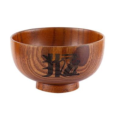 Imagem de UPTALT 1 peça tigelas de cereais de madeira de jujuba natural (ano do macaco, 300 ml), conjunto de tigelas de arroz do zodíaco animal, tigelas chinesas feitas à mão, tigela de madeira de aveia, tigela de refeição infantil, utensílios de madeira japonesa